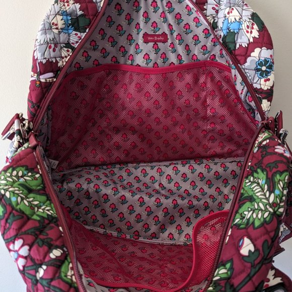 Vera Bradley Bordeaux Blooms Iconic Weekender Travel Bag - Picture 8 of 15